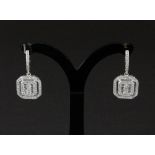 A pair of 925 silver high quality stone set earrings