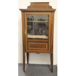 An Edwardian inlaid mahogany cabinet, W 56cm, H 117cm