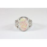 A 925 silver faux opal ring (Q)