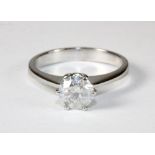 An 18ct white gold diamond solitaire ring approx. 1.09ct (N)