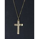 A 9ct gold cross and chain