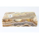 A banded agate cigarette box, 18 x 12 x 4cm