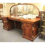 A superb large mid 19th century mirror backed buffet sideboard, W 260cm, H 180cm