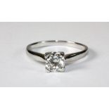 An 18ct white gold diamond solitaire ring approx. 0.75ct. Size N