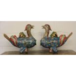 A superb pair of large Chinese gilt cloisonné on bronze censors. H41cm L47cm. Prov. Property of a