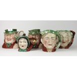 4 large Beswick character jugs and a Beswick character teapot