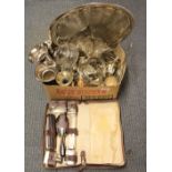 A box of good silver plate etc.