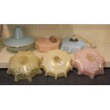 6 Vintage glass light shades