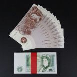 94 uncirculated sequential £1 notes together with 9 sequential uncirculated ten shilling notes