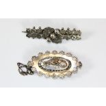 2 Victorian silver bar brooches