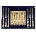 A cased set of silver plated cutlery