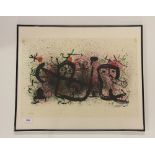 Joan Miro (Spanish 1893 - 1983) , a framed limited edition (511/1000) signed lithograph c. 1973 "