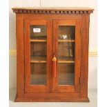 A small Victorian mahogany and pine wall cabinet, W 45cm, H 53cm