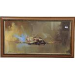 Barrie A.F. Clark framed print of a Spitfire 102cm x 57cm