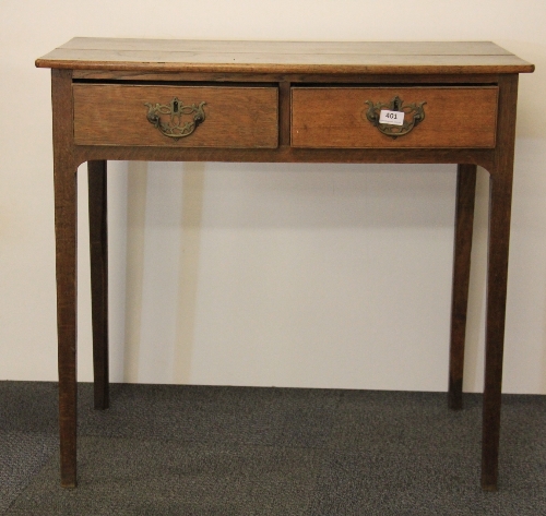 A 19th century oak ladies desk, 80cm x 49cm.