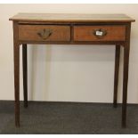 A 19th century oak ladies desk, 80cm x 49cm.