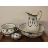 A Losol Ware jug and bowl set with chamber pot  and soap dish