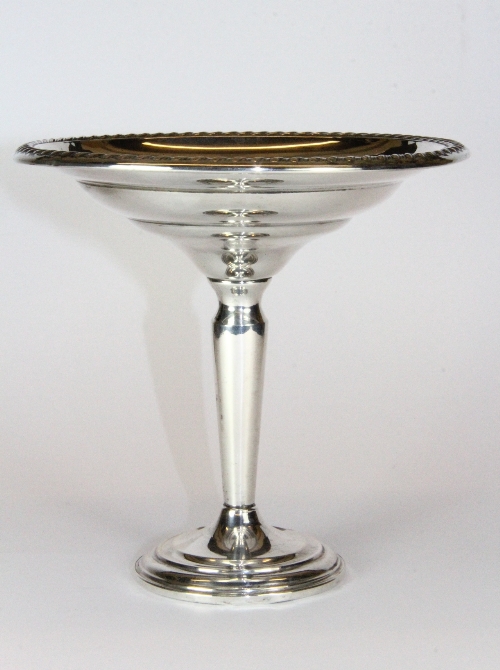 A hallmarked silver pedestal bonbon dish, H. 15cm.