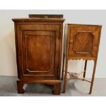 A Victorian mahogany bedside cabinet, a Regency mahogany veneered pot cupboard together with a