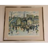 Edith LeBreton pencil signed framed lithograph dated 1973, 76cm x 67cm.