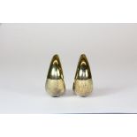 A pair of large silver gilt earrings.