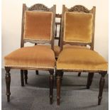 Eight mixed Edwardian dining chairs.