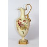 A 19th century Royal Worcester porcelain urn (puce mark). H. 23 cm. (Some restoration).