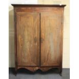 An early 19th century Irish mahogany linen cupboard, W. 130cm, H. 183cm.