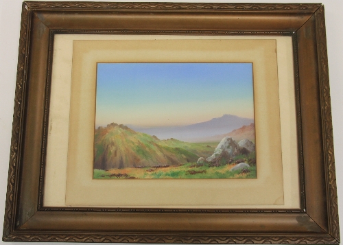 2 gilt framed Highland watercolours (68cm x 54cm) and an Edwardian plant stand - Image 2 of 2