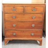 An early 19th century mahogany 5 drawer chest, 99cm x 48cm x 110cm.