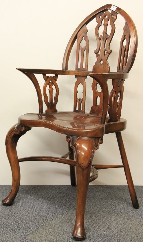 A superb Gothic style hardwood Windsor type armchair. - Image 2 of 2