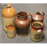 5 stoneware jars and jugs