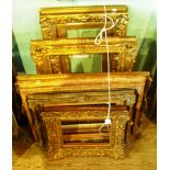 Six small gilt composite picture frames,