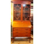 An Edwardian mahogany bureau bookcase, h