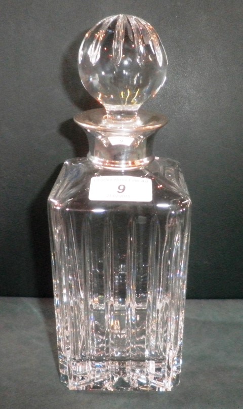 A Carrs crystal decanter and stopper of