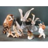 An Ens porcelain tawny owl, together wit