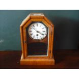 A late 19th century walnut cased mantle