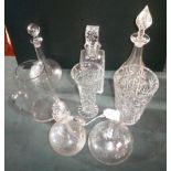 A mixed lot of cut and blown glass, incl