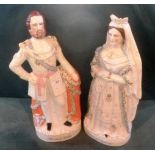 Two Victorian Staffordshire flatback fig