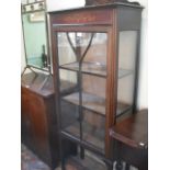 An Edwardian mahogany and painted display cabinet, 59cm.