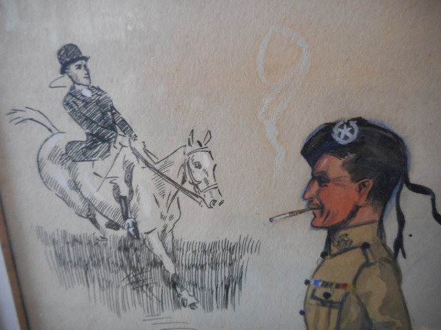 After Snaffles, a study of a Highland Infantry Officer, bears signature, watercolour, 27 x 21cm. - Image 4 of 9