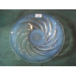 A Lalique 'Poissons' opalescent glass dish, etched upper case mark, 30cm diameter.