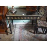 A Louis XIV-style boulle and gilt metal mounted side table on square tapering legs, 90cm wide.