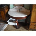 A Victorian marble top and mahogany console-type washstand, 105cm wide.