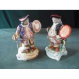 A French Derby-style figure of Falstaff, 32cm high and another, similar.