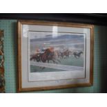 After Paul Hart, Racecourses of Britain, Ascot, signed in pencil, coloured reproduction.