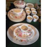 A Wedgwood Meadow Sweet part-dinner service, to include two oval dishes, tureen, six cups, saucers,