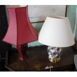 Two contemporary table lamps, one of dec