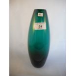 A 1960's Holmegaard green glass vase of