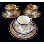 A late 19th century Royal crown Derby trio, comprising: teacup, saucer and side plate, pattern 6279,